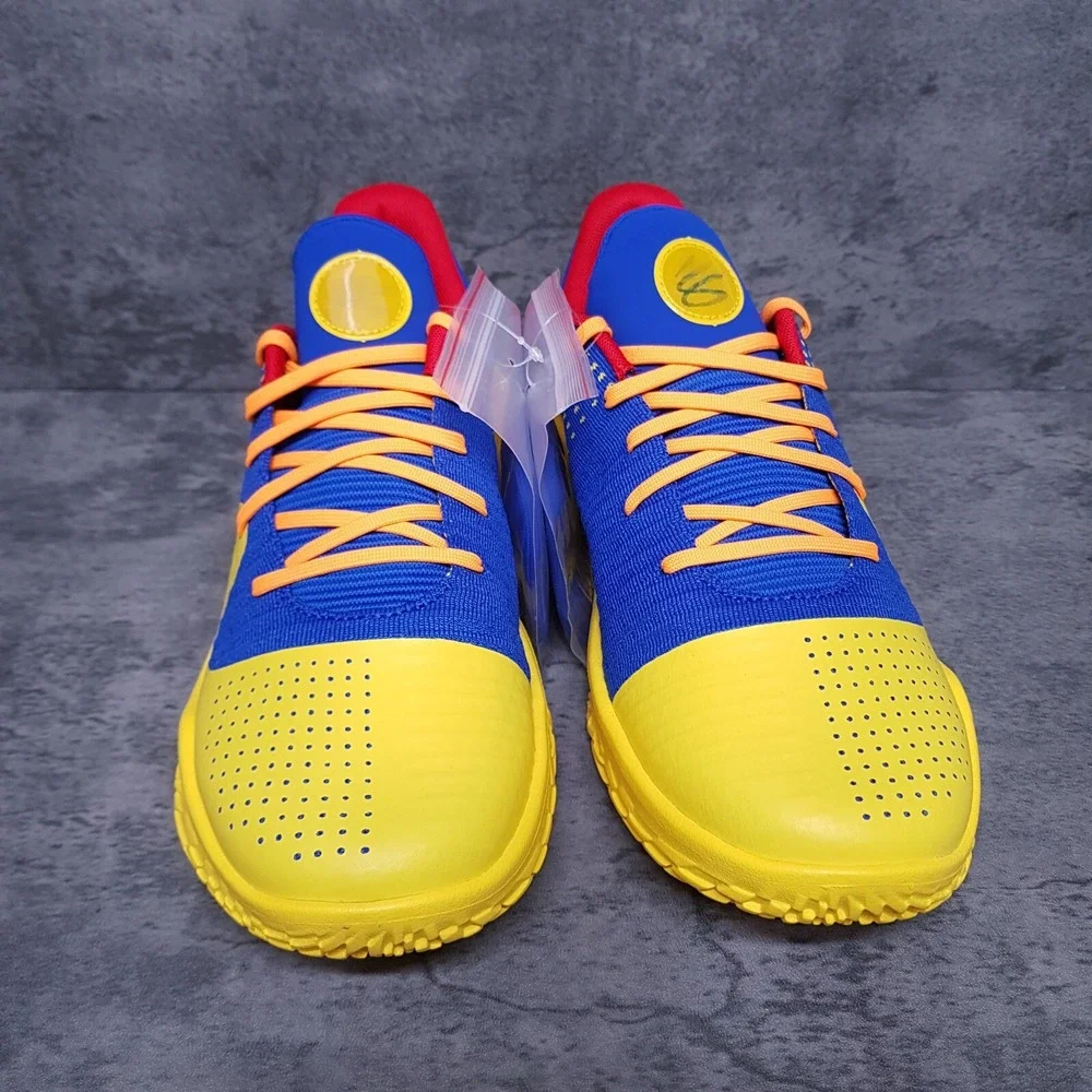 UNDER ARMOUR Curry 4 Flotro Curry Jam Basketball Shoes Mens 13 Blue Yellow